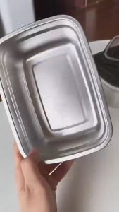 Combo 5 Hộp Đựng Thức Ăn Inox 1500ml Có Nắp Đậy Bảo Quản Khay Inox Đựng Thức Ăn Bền Bỉ Dễ Vệ Sinh