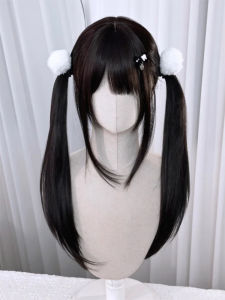 Natural Looking Long Black Straight Hair Wig for Women Short Fringe Full Cover Lolita Style Hairpiece Sweet Cute Face Shaping
