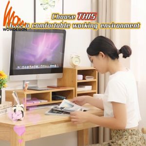 Computer Rack Black Monitor Screen Increased Shelf Monitor Stand Raiser Desktop Shelf Laptop Stand Desk Organizer Desktop Keyboard Rack