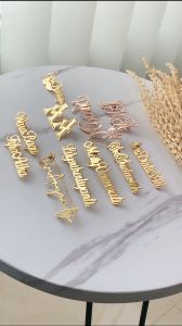 Bros ukir nama lapis emas 24 k jumbo elegan