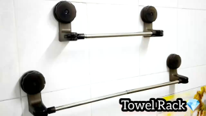 Suction Towel Hanging Rack Extendable 30-60CM | Rak Tuala Bilik Air | No Drill Bathroom Towel Rack Hanger