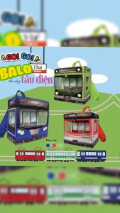 Balo Tàu Điện GO! GO! - Ba Lô Độc Đáo cho Bé Yêu