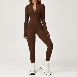 Fleece Padded Long Sleeve Yoga Onesie Tight Clothing