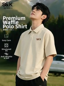 BALENO | S&K Series Heavy Waffle Mens Polo Shirts Half Sleeve