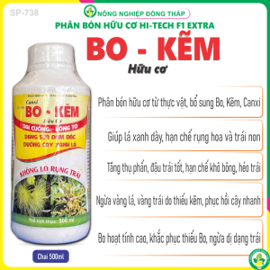 Phân Bón Hữu Cơ Hi-Tech F1 EXTRA – Canxi BO - KẼM Hữu Cơ – Dai Cuống Bông To Dạng Sữa Đậm Đặc Dưỡng Cây Xanh Lá Không Lo Rụng Trái (Chai 500ml)