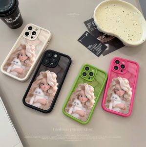 Phone Case  Hold the cat princess girl For iphone 11 12 13 14 15 Pro Max Casing silicone xr xs Max 7 8 Plus 11Pro 13Plus