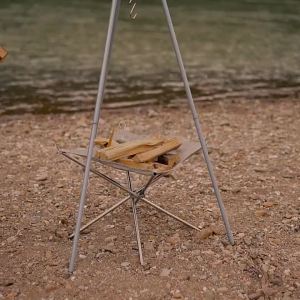 Outdoor BBQ Bonfire Rack Portable Camping Fire Pit Grill Stainless Steel Mesh Fire Pit Wood Stove Stand Foldable Fire Frame Rack