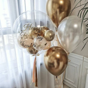 Korean Style Transparent Birthday Wedding Polka Dot Balloons Ceiling Hanging Air Balloons Macaron Colored Living Room Decor