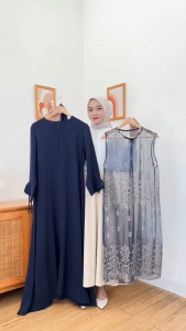 Baju Gamis Kekinian Gamis Burgundy Terbaru 2025 Gamis Brokat Kondangan Gamis Ceruti Babydoll Premium