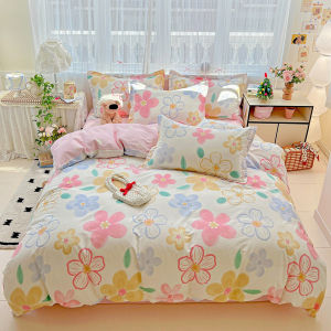 Pure Cotton Bedding Set Modern Minimalist Style Three-Piece Dormitory Student Bed Sheet Cover Quilt Cover 1.8 Bed Linen Set