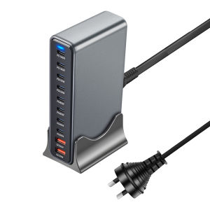 800W GaN 10 Ports Fast Charging Station Adapters USB C Dual 140W PD3.1 Desktop Charger for Multiple Devices Laptop Wall Charger
