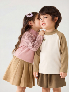 DUDUJIA | Autumn Childrens Long Sleeve T-Shirt Half-high Neck Underwear