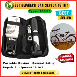 Set Alat Reparasi Sepeda Bocor & Alat Tambal Ban 16 in 1