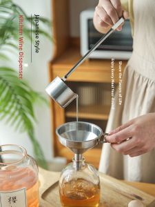 SHELI | Stainless Steel Kitchen Funnel with Filter for Pouring Oil and Wine