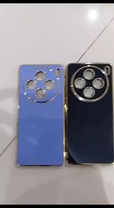 Case Vivo X100 Silikon Square Aesthetic Mewah Premium Plating List Gold Crom Soft Casing Handphone