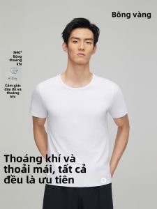 HLA | Áo vest nam cotton nguyên chất thoáng khí co giãn thoải mái mùa hè Áo lót ngắn tay màu trơn đơn giản cho nam