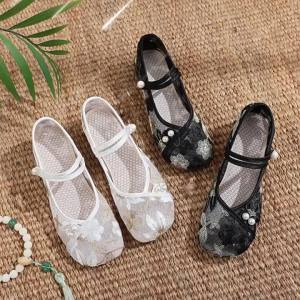 Summer Ethnic Style Embroidered Breathable Canvas Shoes