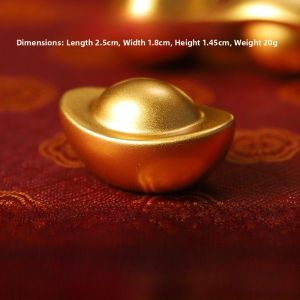 Solid Gold Yuanbao Ornament Miniature Wealth Attracting Decorative Item Solid Sand Gold Craft Ideal for Living Room Decoration