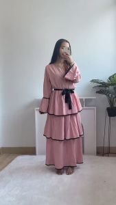 [Basica Moda] 03310 Gaun Dress Maxi Wanita Zuri Tiered Twistcone Import