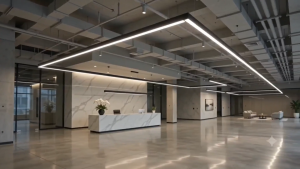 Super Bright Modern LED Linear Hanging Pendant Light 220V Daylight Ceiling Lamp for Office Home Shop Commercial Lighting