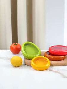 BHQ 4pcs Food Storage Container Reusable Shrink Film Refrigerator Vegetable Fresh Keeping Fruit Storage Box