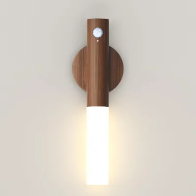 Rechargeable Wall Sconces Magnetic Wall LightsNight Light Motion Sensor Night Lights Wooden Wall Lighting for Bedroom Stair