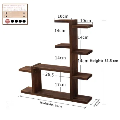 Small Desktop Tea Cup Storage Rack Chinese Style Purple Clay Tea Pot Display Stand Multi-layer Wooden Shelf Tea Room Decor