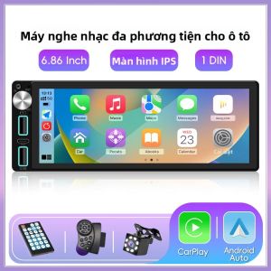 Đầu Radio Xe Hơi 6.86 Inch Với Carplay Android Auto Đầu Phát Đa Phương Tiện 1DIN Bluetooth FM USB Sạc Type-C Kết Nối Gương Cho Xe Hơi