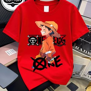 Bandai | Straw Hat Pirate Crew Boys 100% T-Shirt Soft & Comfortable Everyday Top