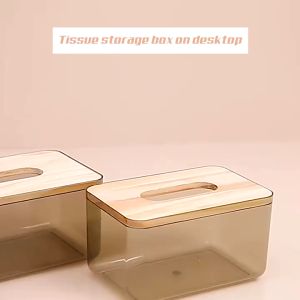 Acrylic Roll Tissue Dispenser Holder Wood Box Organizer Napkin Paper Lagayan Ng Small Facial Tissue