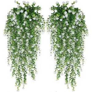 1/3 Nhân Tạo Lá Bạch Đàn Xanh Cây Nho Giả Nhựa Thực Vật Chống Tia UV Cho Khu Vườn Nhà Trang Trí Lễ Cưới Dây Hoa