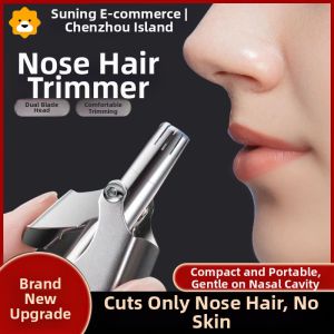 Stainless Steel Nose Hair Trimmer Mens Full Body Washable Hair Removal Tool Portable Personal Care Cleaning Device
