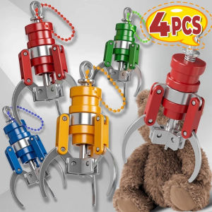 1/4PCS Doll Machine Grab-clip keychain Can Clip Simulated Mini Color Claw Alloy keychain Bag Pendant Accessories For Party Gifts