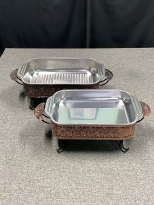 FR-C1213 Panci Stainless Steel Panggangan Ikan Persegi / Piring Panggang Wadah Makanan Serbaguna