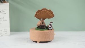 Hộp Nhạc Xoay Ba Chú Mèo Hoạt Hình Bằng Gỗ Đồ Thủ Công Tinh Xảo Trang Trí Nhà Cửa & Quà Tặng Sinh Nhật Quà Tặng Ngày Lễ