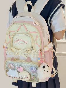 OUDENGPAI | Original Large Capacity School Bag For Junior High Girls Unique Design No Collision Sweet College Style Waterproof Zipper Closure