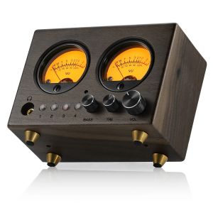 Douk เครื่องเสียง VU1-W 4-IN-1-OUTเครื่องเสียงกล่องสวิตช์สเตอริโอปรีแอมป์พร้อมรีโมทคอนโทรล VU เมตร