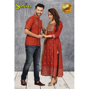 Sonali Premier Quality Couple Collections Men Shirt Kurtis Women Kemeja Labuh Baju Sedondon Kemeja Lelaki - Q1679/Q1680