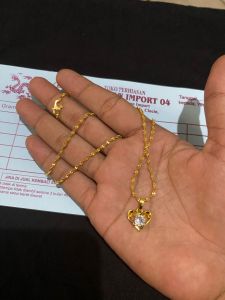 KALUNG ULIR/MELINTIR FREE LIONTIN LOVE PERMATA TITANIUM TEMBAGA LAPIS EMAS 24K FREE SURAT PERHIASAN