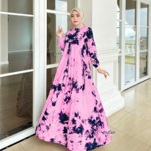 MOCCA DRESS GAMIS TWILL RAYON CANDI MEKAR GAMIS BATIK CAP SHALDA PEKALONGAN