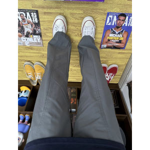 Grey Three-Proof Soft Shell Mens Hiking Pants American Functional Quick-Dry Slant Cut Flared Outdoor Climbing Trousers