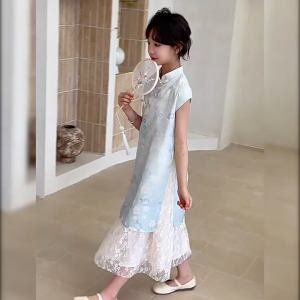 Dress Cheongsam Qibao Imlek CNY Full Brokat Anak Remaja Perempuan Elegan Yuki
