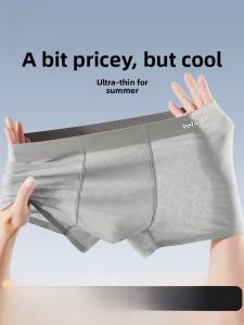 MiiOW | Mens Ice Silk Underwear Summer Thin New Seamless Breathable Boxer Shorts Quick Dry Nylon Fabric Mid Waist Cotton Crotch Briefs