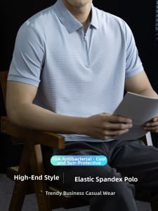 PERDONTOO | High-End Business Antibacterial Stretchy Short Sleeve Polo Shirt