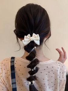Bow Braided Line Hair Tie Hair Clip 🎀 蝴蝶结线辫子发圈发夹 Klip Rambut Getah Rambut Bubble Tocang Cute Headdress