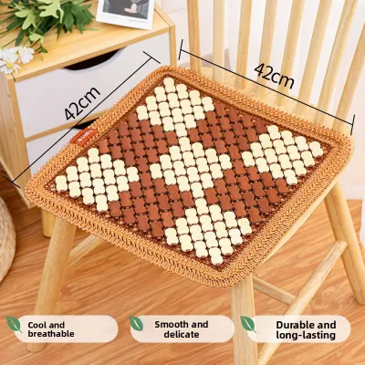 Modern Simple Geometry Pattern Bamboo Seat Cushion Car Chair Pad Cooling Mat for Long Time Sitting Office Chair Pad