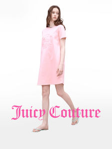 Juicy Couture | Pink Embossed Loose Midi Dress