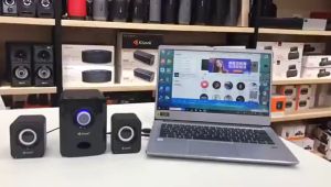 Speaker Gaming Laptop/Komputer Kisonli Bluetooth U-2900BT Subwoofer LED Light Rotatable Button - BE