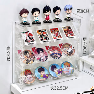 ชั้นวางบัตรขนาดเล็กแบบชั้นวางของแบบเป็นระดับ พื้นที่เก็บของแบบใสสำหรับการจัดระเบียบในโต๊ะทำงาน ของเล่นสำหรับเด็ก