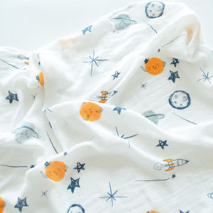 Organic Cotton Muslin Baby Wrap Blanket Lightweight Bath Towel Cover Blanket for Newborn Infants Summer Thin Model Baby Wrap